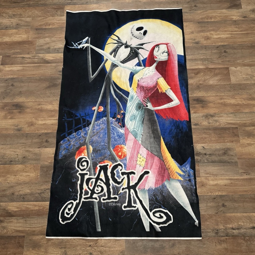 The Nightmare Before Christmas Jack Skellington & Sally Tapestry Disney 63x35 in